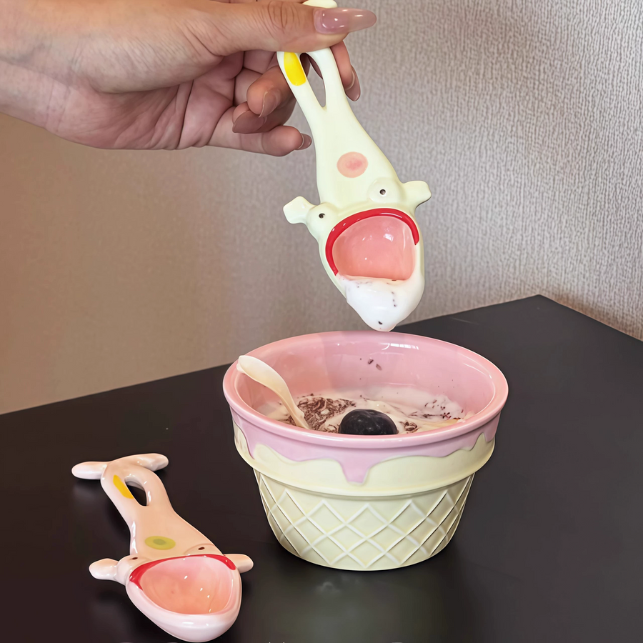 Funny Frog Long Handle Ceramic Spoon - Image 3