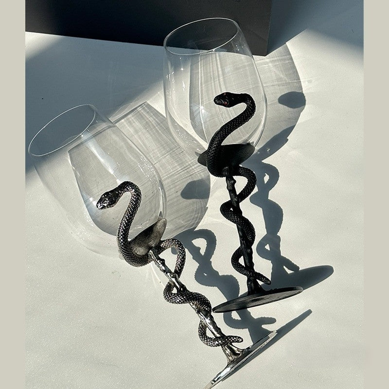Black Snake Sculpted Wine Glass - Image 6