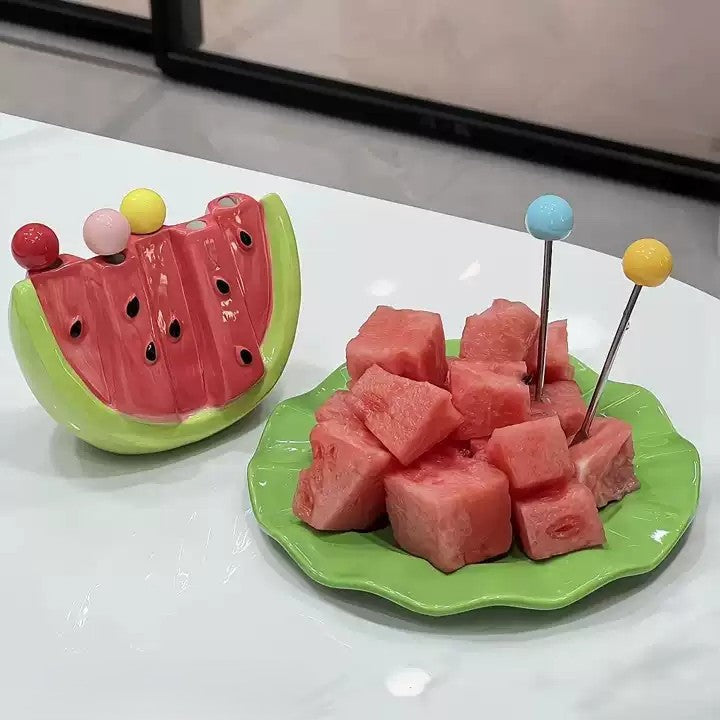 Watermelon Fruit Bite Sticks Fork Set - Image 3