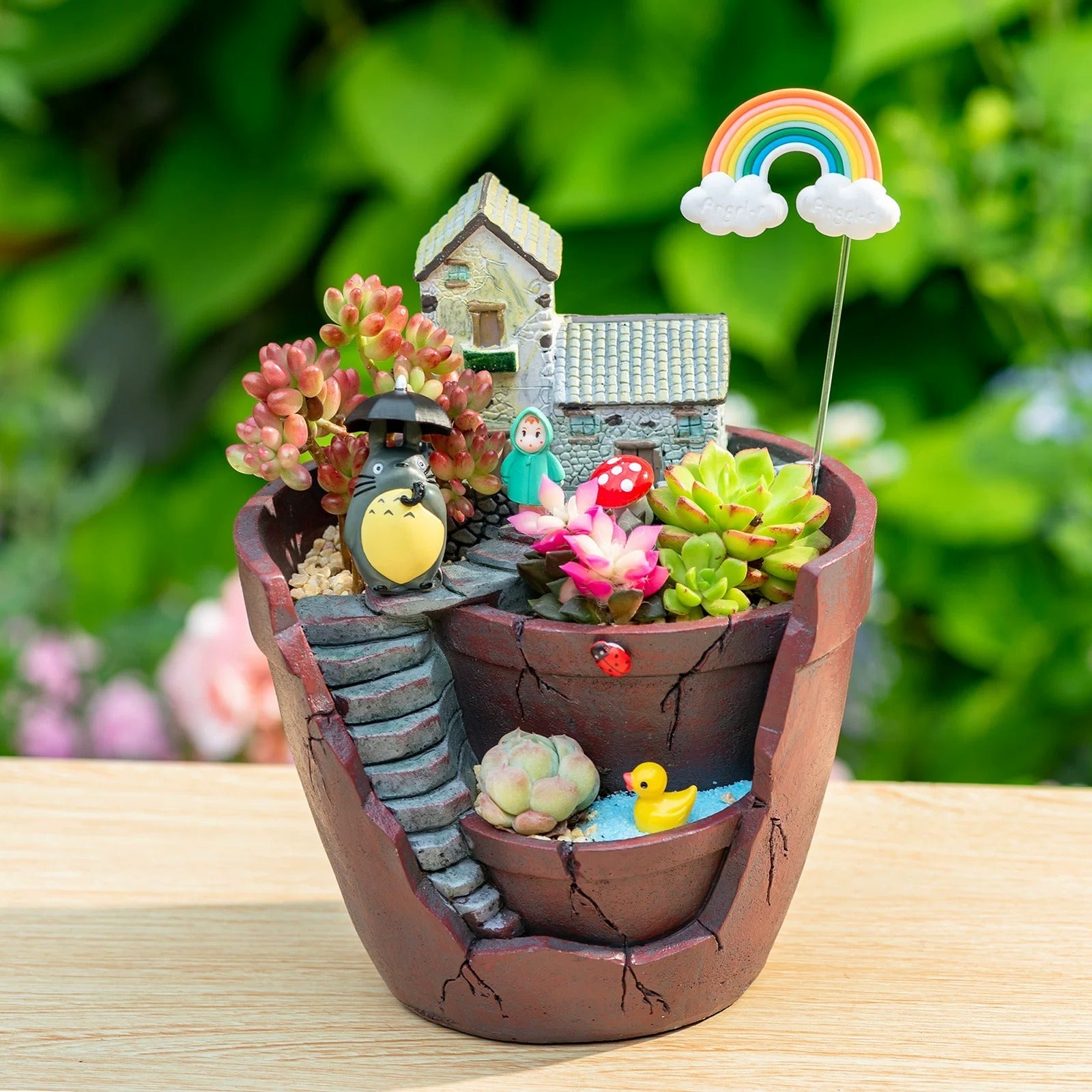 Mini Cottage Succulent Landscape Planter Pot - Image 0