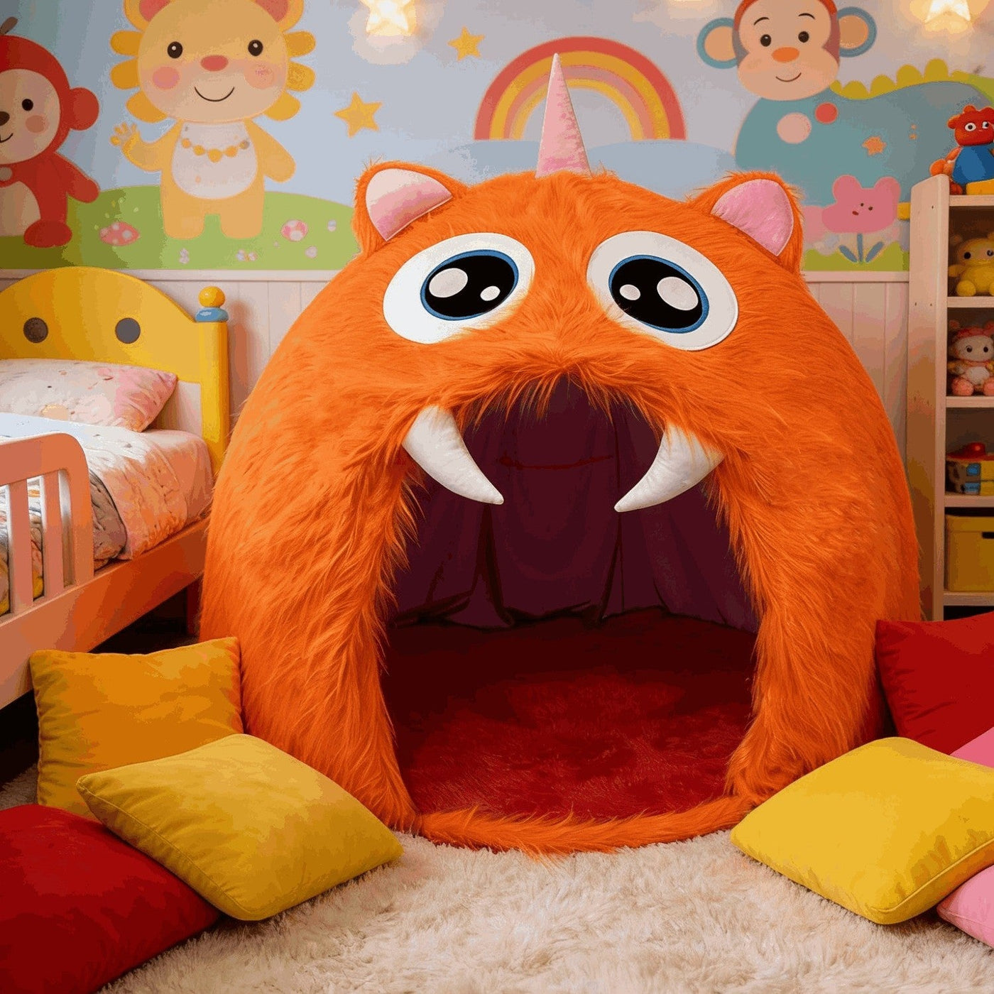 Purple Plush Monster Playhouse Indoor Kids Tent - Image 1