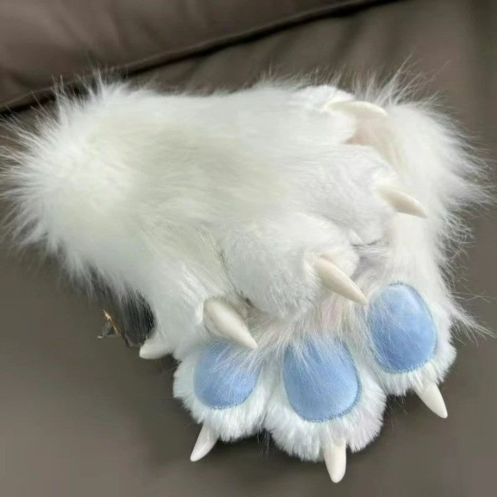 Padded Furry Paw Winter Hand Gloves - Image 1