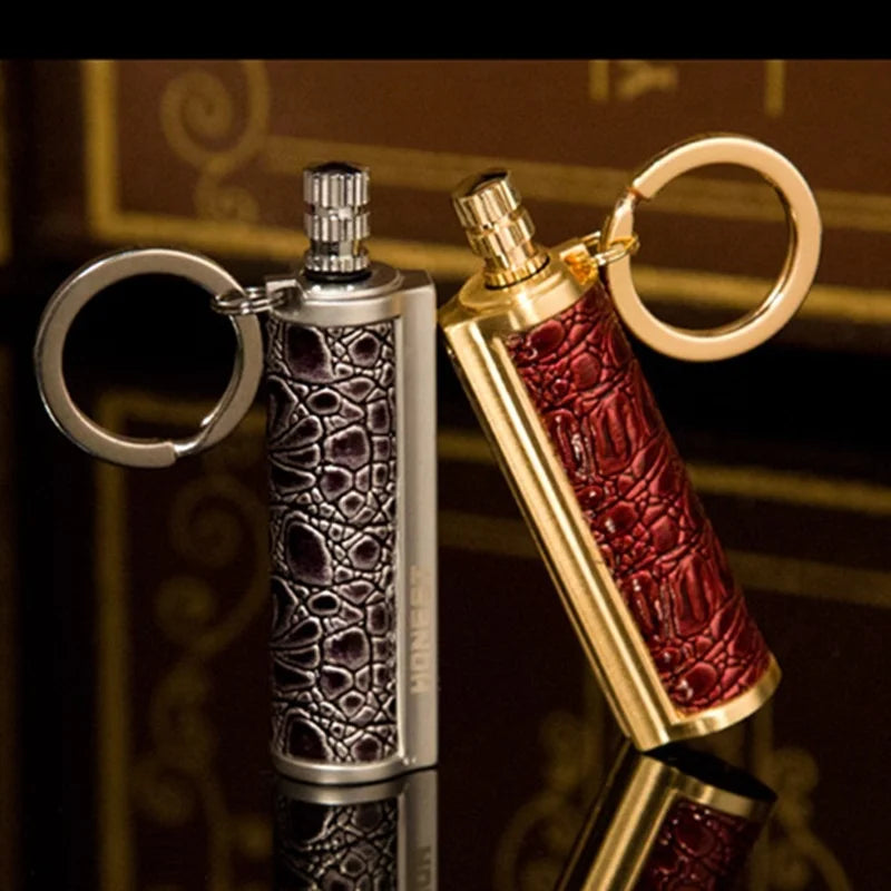 Leather Keychain Metal Match Inferno Lighter - Image 3