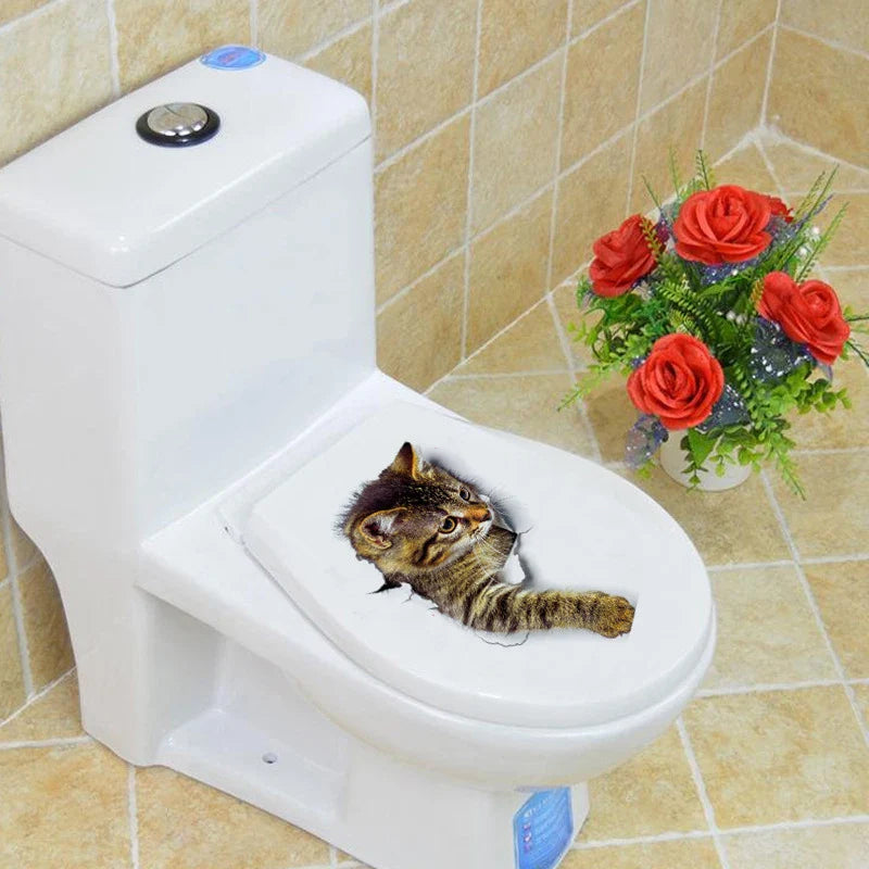 3D Toilet Protector Cat Sticker - Image 3