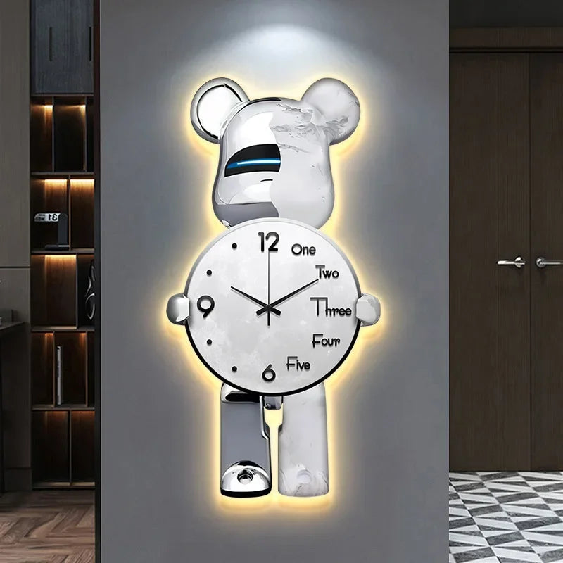 Glowing Star Bear LED Wall Clock - Image 2
