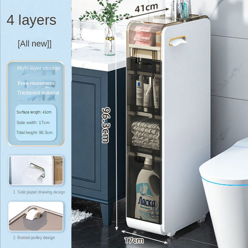 Multilayer Ultra Narrow Bathroom Storage Cabinet