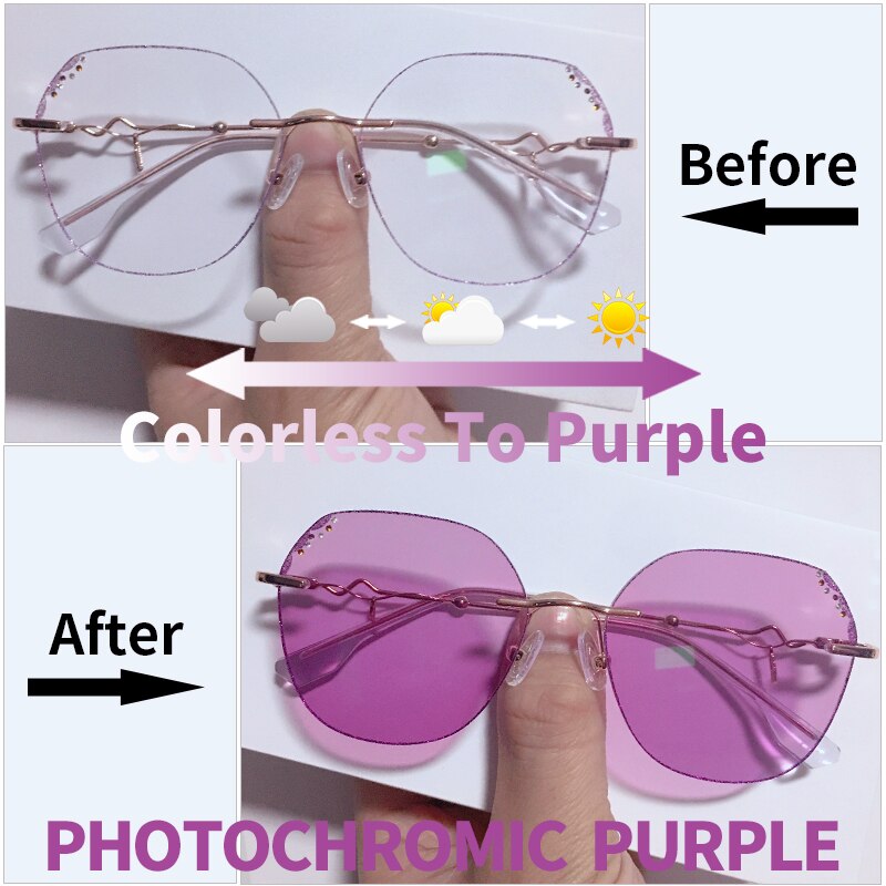 Diamond Sight Rimless Fashion Eyeglasses