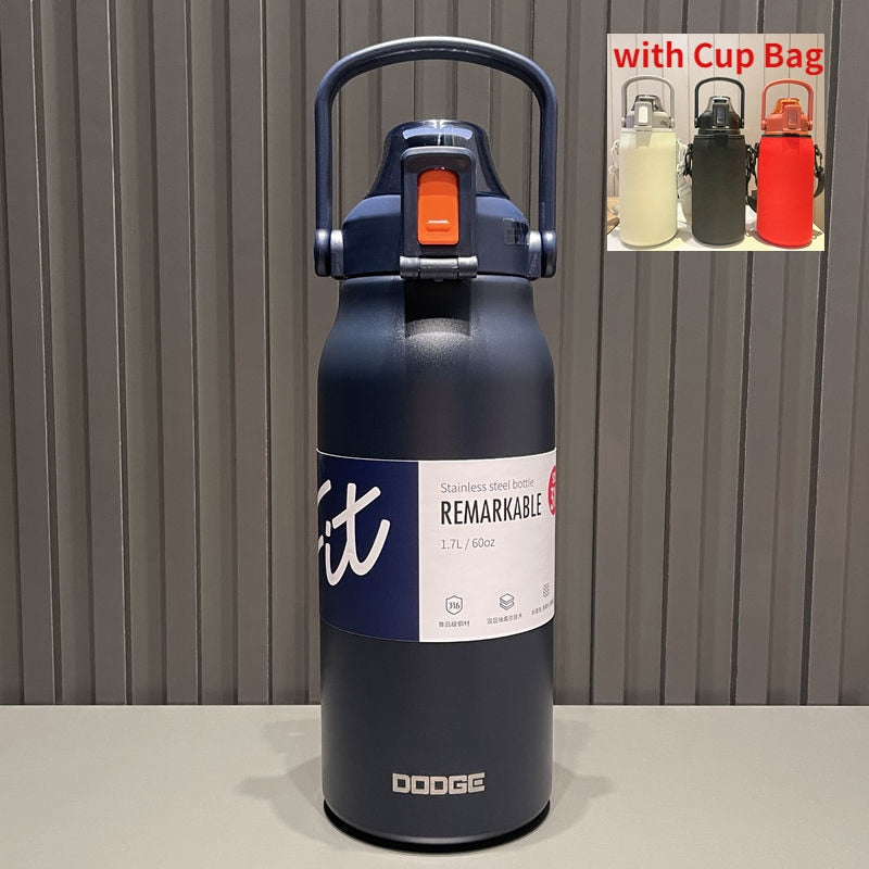 Stainless Steel Built-in Straw Camping Thermos - Image 8