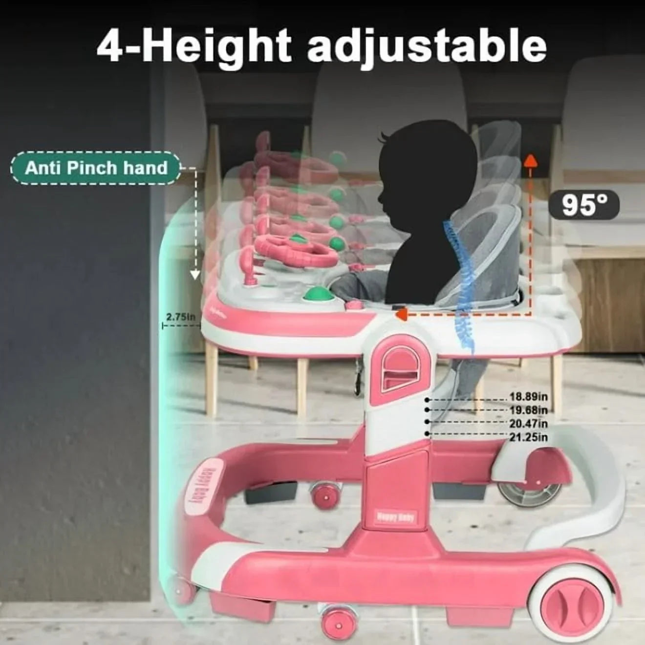 Littlemiles Foldable 5-in-1 Baby Activity Learning Walker - Image 3