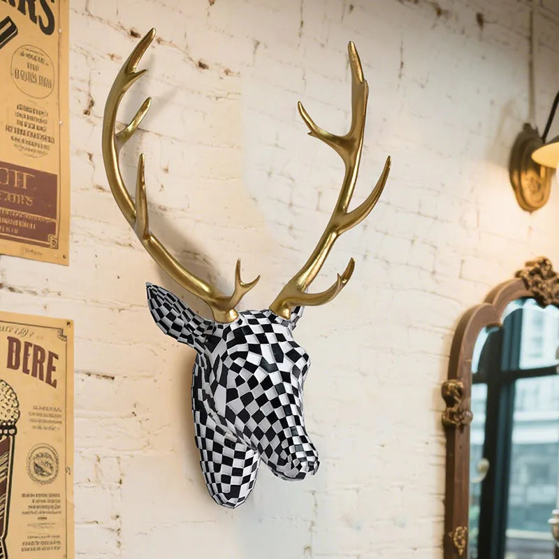Artistic Deer Head Sculptural Wall Decor - Image 1