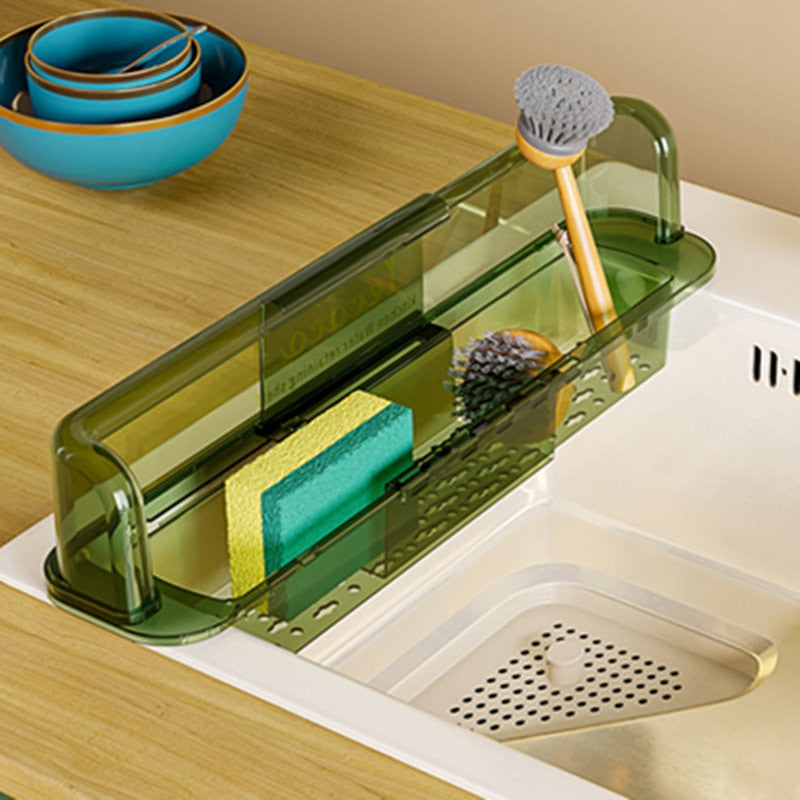Splash-Proof Telescopic Sink Storage Rack - Image 0