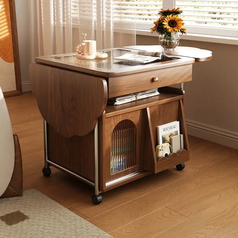 Minimalist Scandinavian Multi-Use Organizer Folding Coffee Table - Image 3