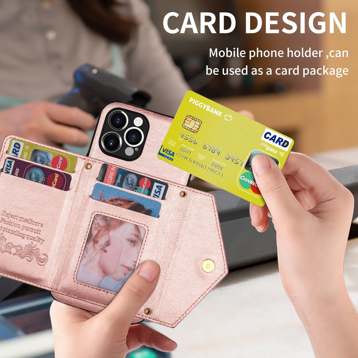 Smart Carry iPhone Card Holder Wallet Cover Case