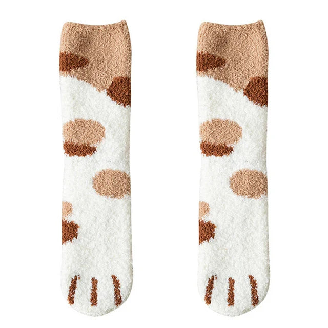 Plush Winter Cute Cat Paws Sock - Image 11