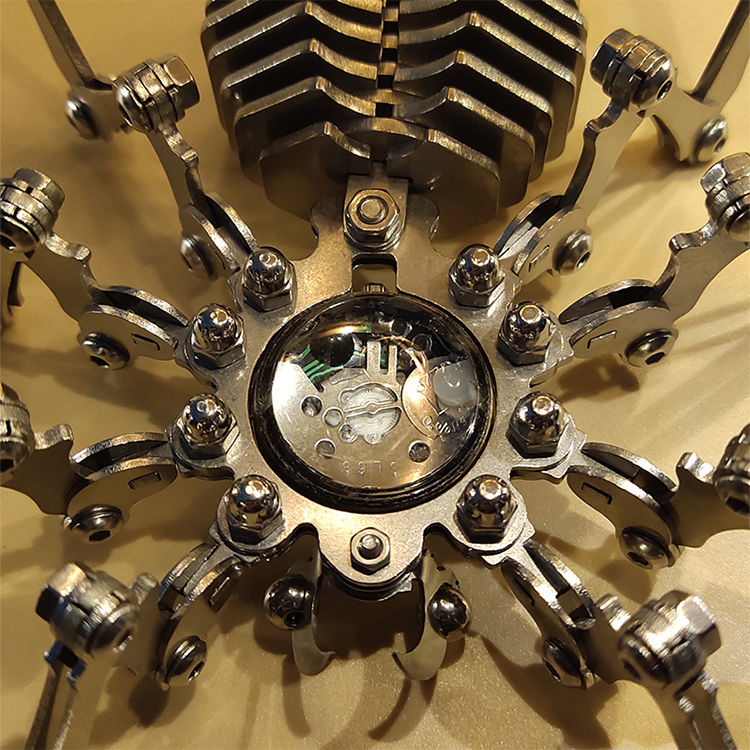 Robot spider Stainless Steel Mechanical Clock