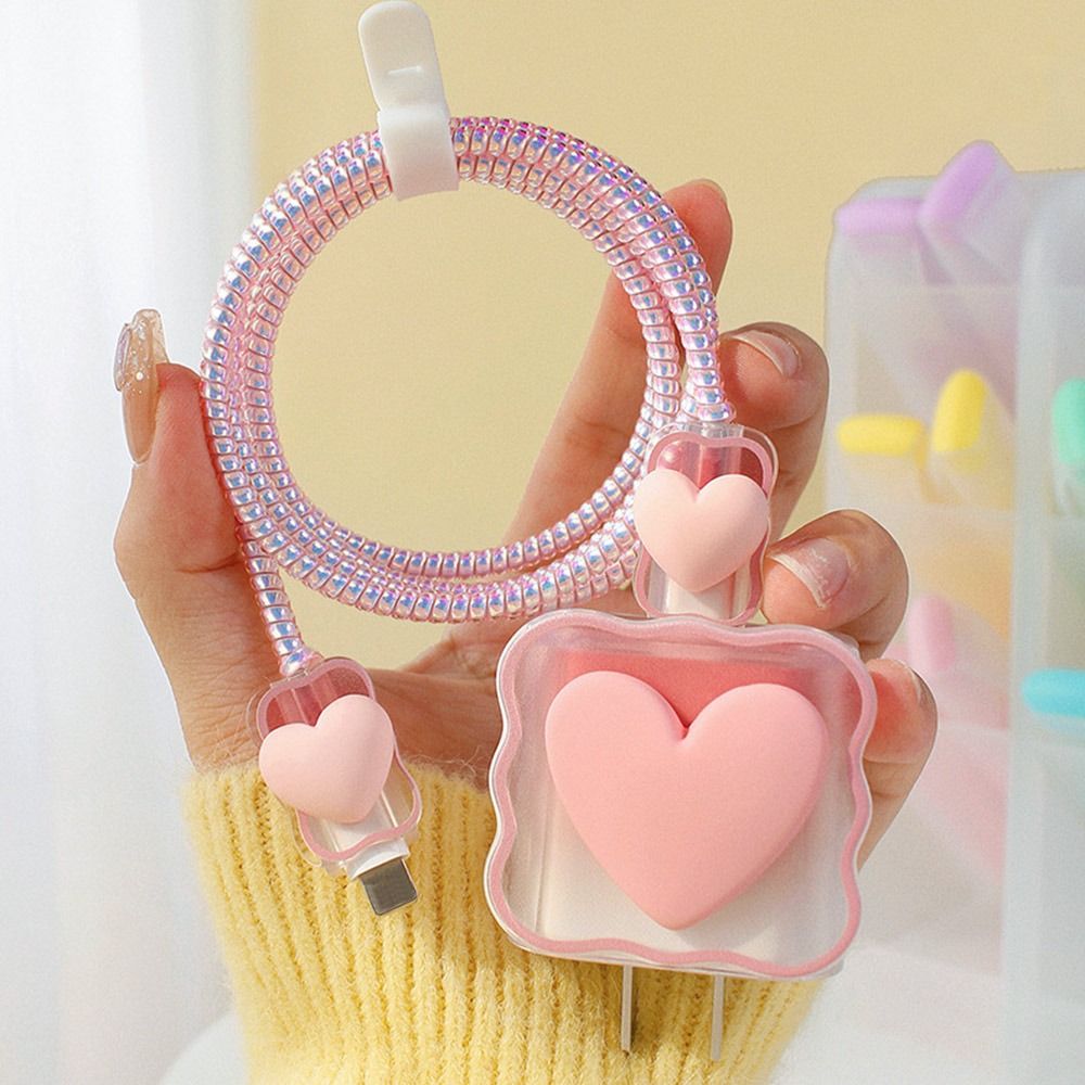 Transparent Love Charging Cable Protector Case