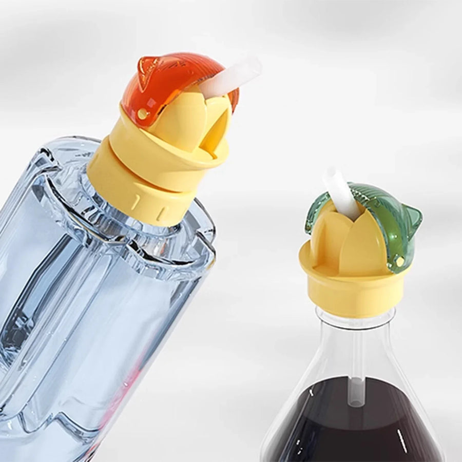 Colorful Twist-Open Built-in Straw Water Bottle - Image 1