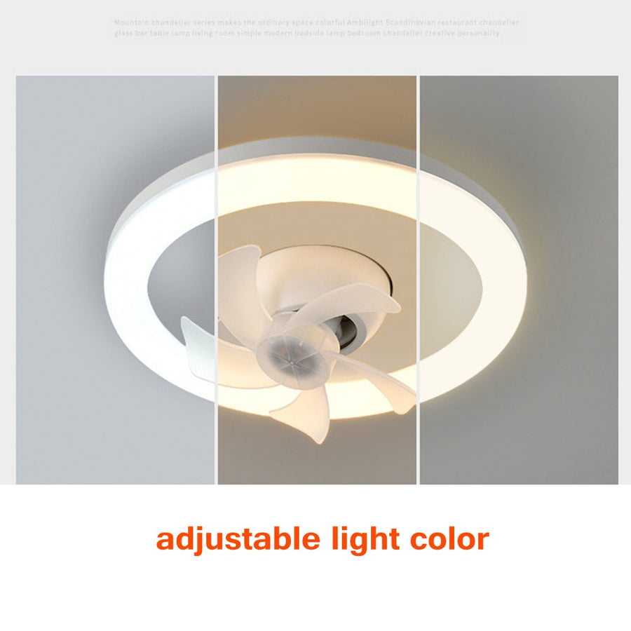 2in1 Radiant Rotating RC Ceiling Fan Lamp - Image 2