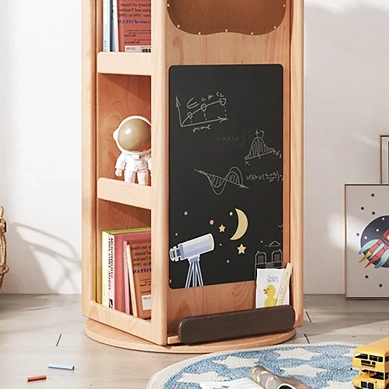 Cosmic Robot Wooden Kids Rotating Bookshelf - Image 4