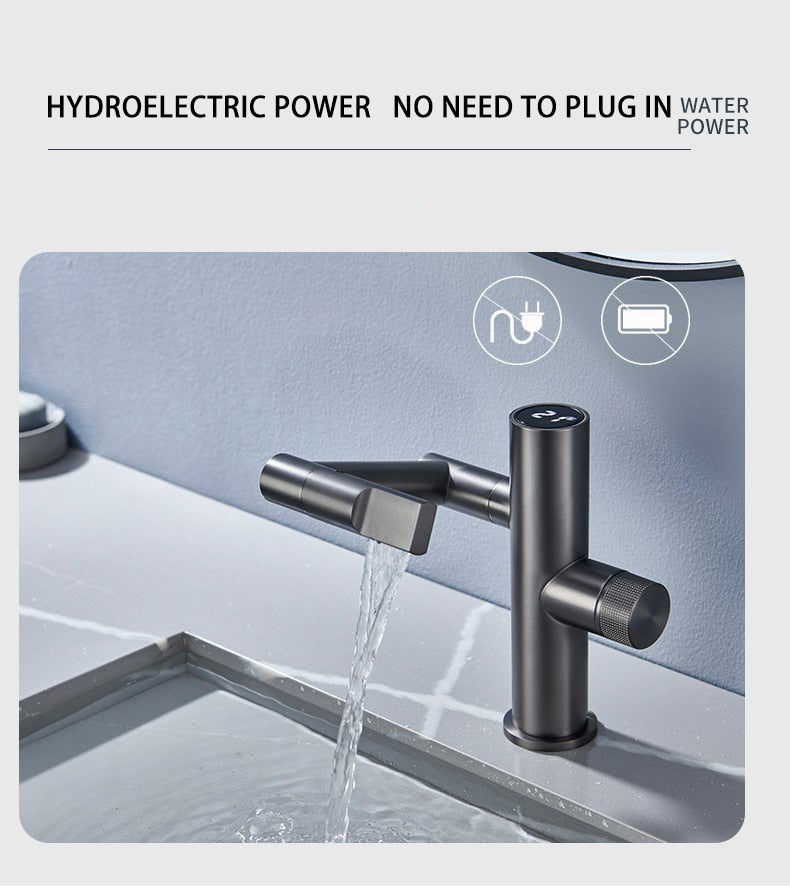Hydroelectric Rotating Modern Smart Waterfall Faucet - Image 4
