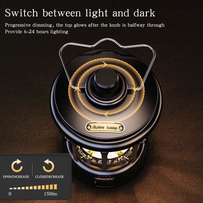 Retro Power Bank Camping LED Lamp - Image 1
