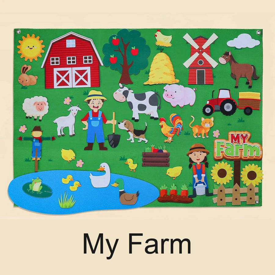 Interactive Early Learning Farm Animals Felt Story Board Set - Image 10