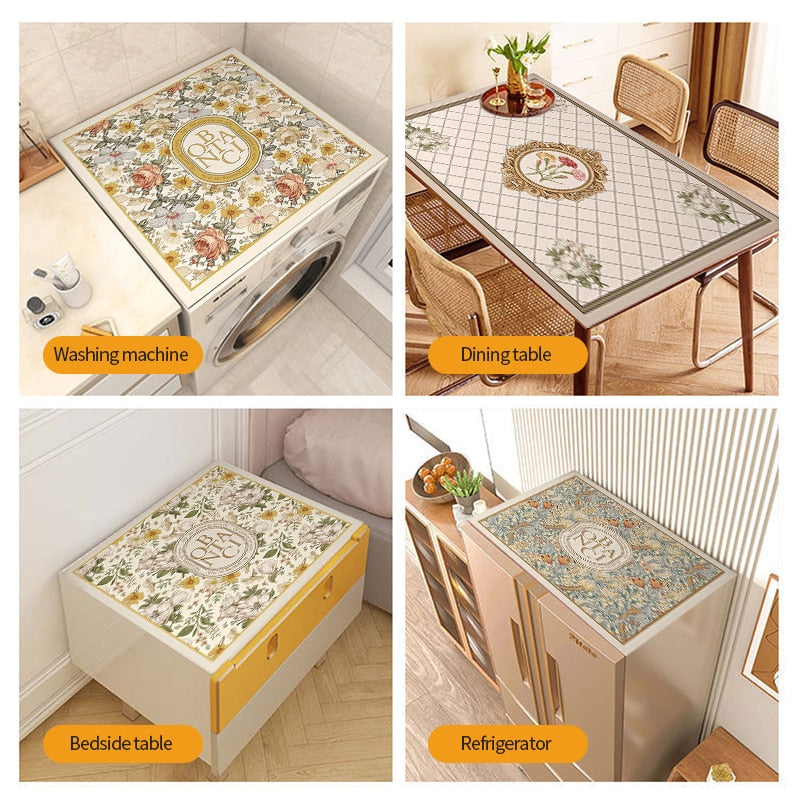 Retro Floral Washing Machine Cover Drainer Mat - Image 2