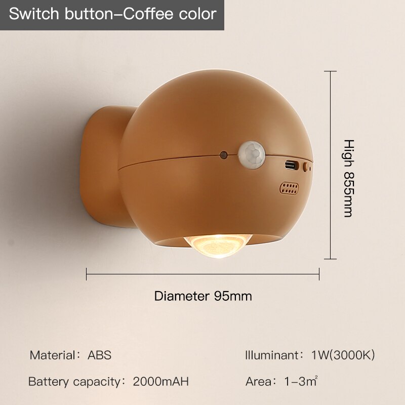 Eye Project Motion Sensor Rechargeable Wall Lamp