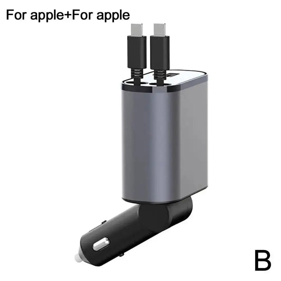 4in1 Retractable Fast Charging Car Lighter Charger - Image 5