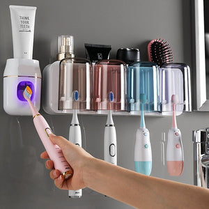 Wall-Hanging Mouthwash Cup Toothbrush Holder - Image 0