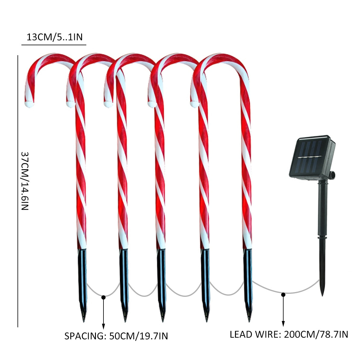 Candy Cane Lane LED Solar Lamp