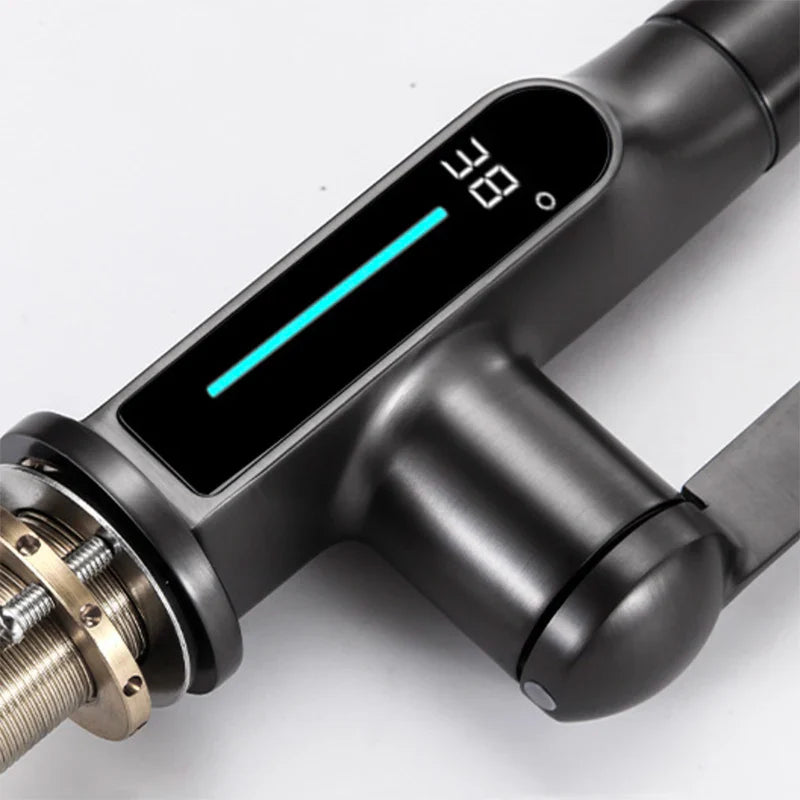 Liftable Digital Temperature Display Waterfall Basin Faucet - Image 5