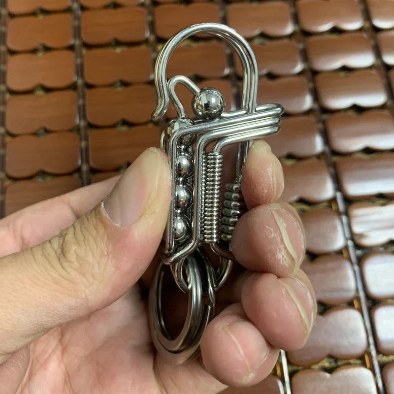 Iron Weave Stainless Matte-Finish Keychain