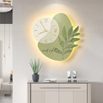 Elegant Leaf LED Silent Wall Clock