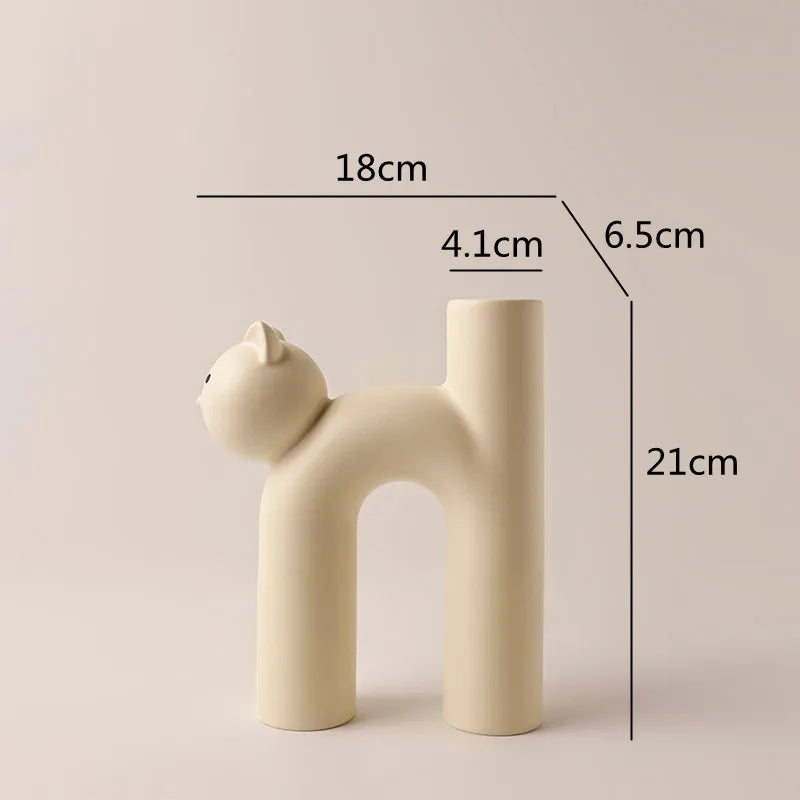 Mini Cat Elegant Minimal H-shaped Flower Vase - Image 7