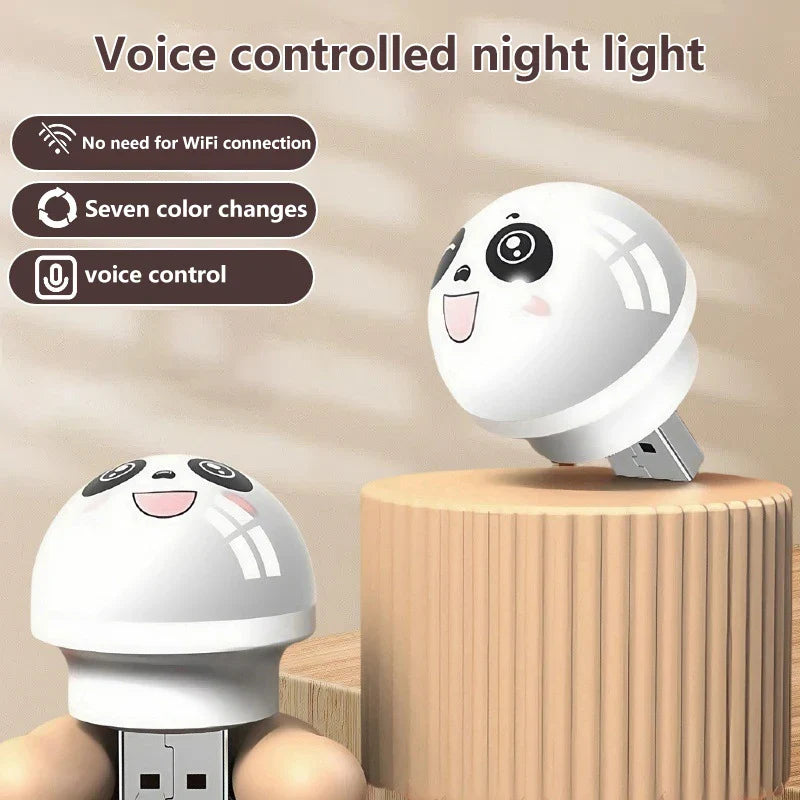 Cute Panda Voice-Controlled LED Night Lamp - Image 3