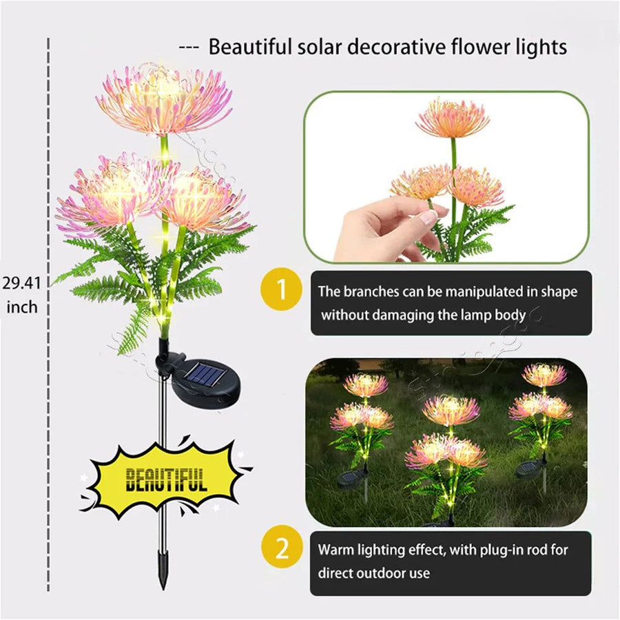 Soft Pink Glow Solar LED Flower Garden Light - Image 3