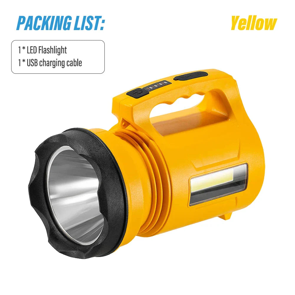 big yellow rechargeable flashlight High Power Handheld Rechargeable Multifunctional Portable Flashlight