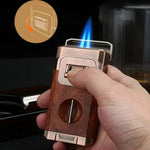 Metal Double Jet Flame Wind Proof Butane Lighter