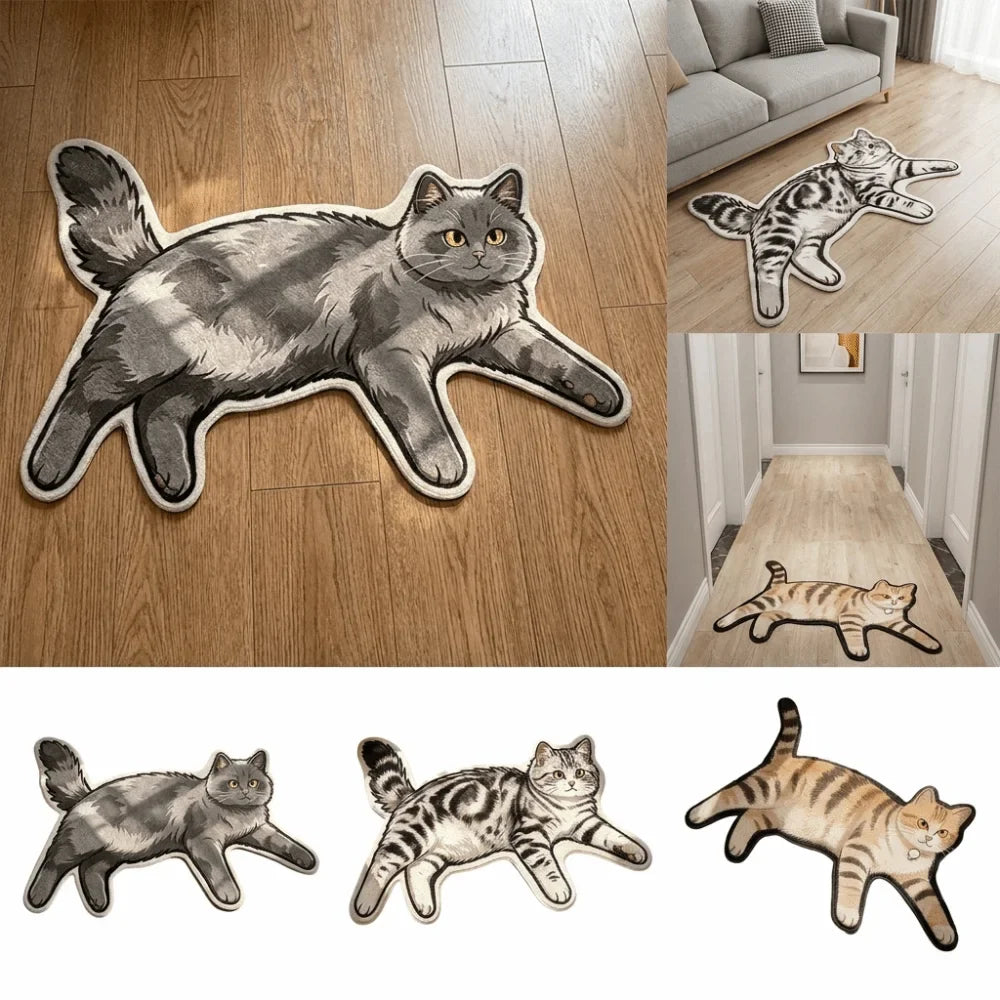 Pawprint Cute Cat-Shape Area Rug