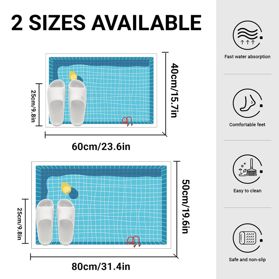 Poolside Summer Feeling Quick-Dry Floor Mat