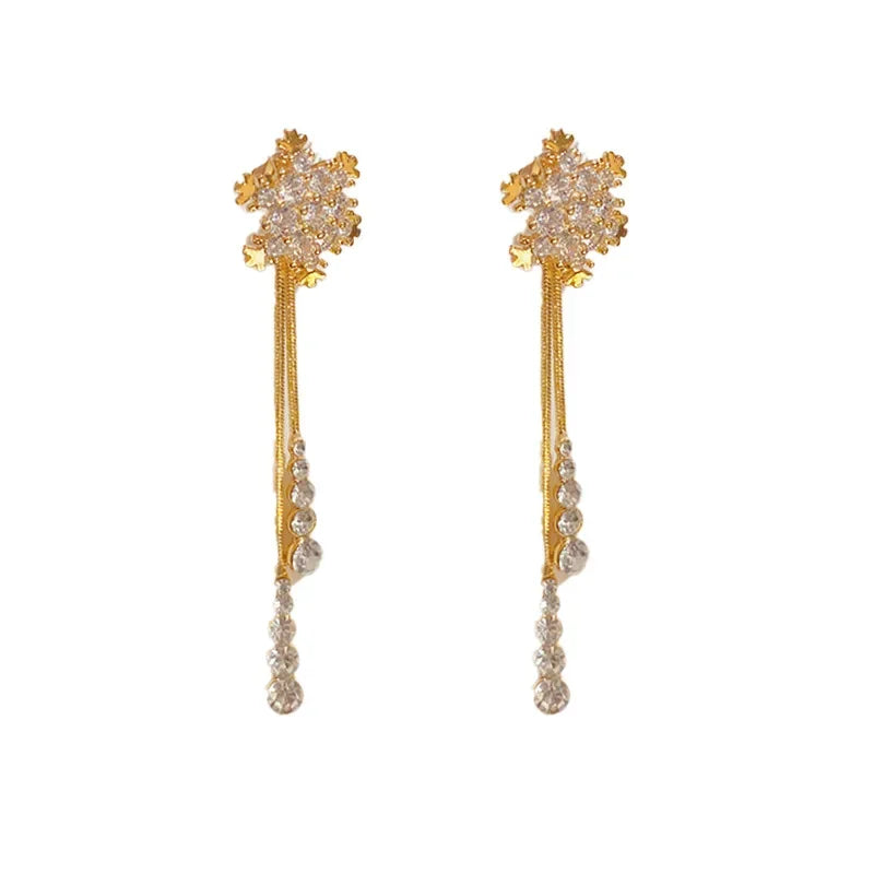 Shiny Snowflake Korean Style Earrings - Image 5