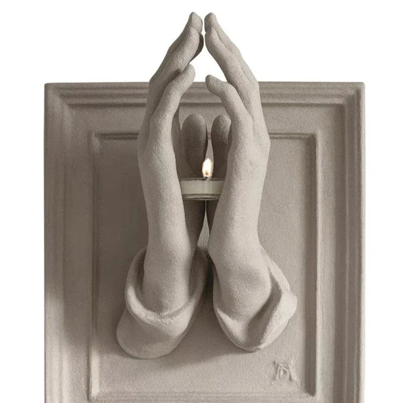 Praying Hands Nordic Wall Candle Holder - Image 4