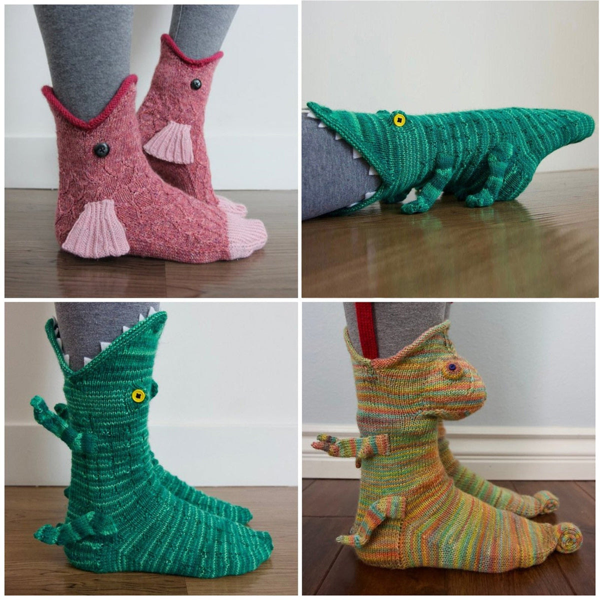 Crocodile Bite Knitted Socks