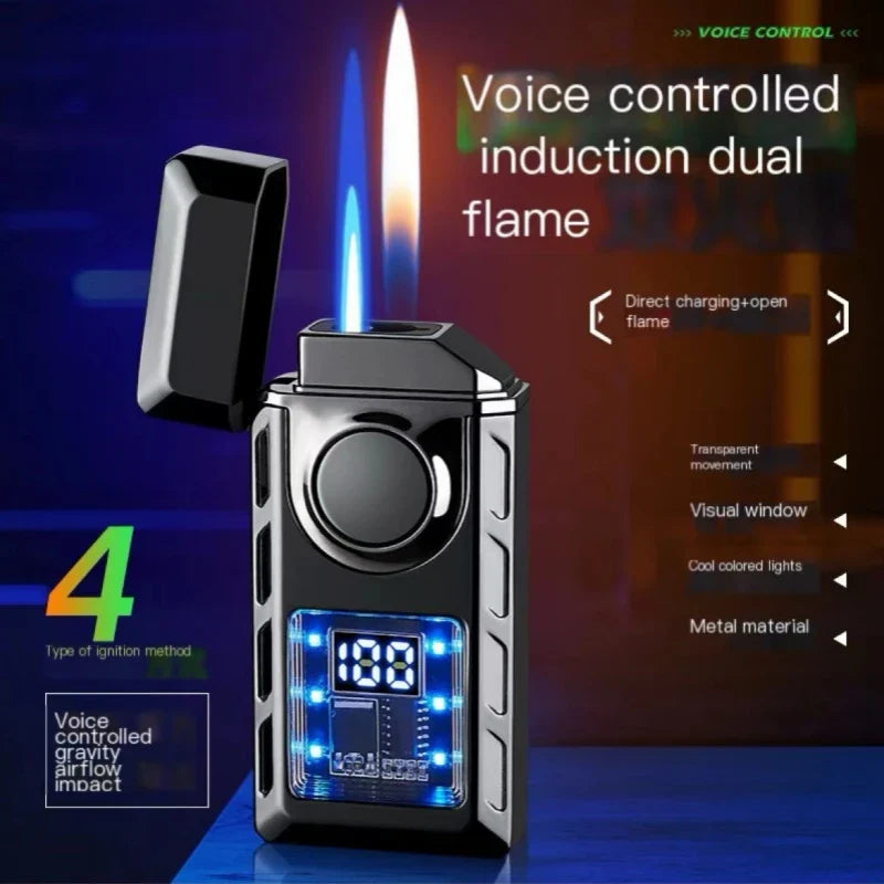 Voice Controlled USB Colorful Double Flame Lighter - Image 5