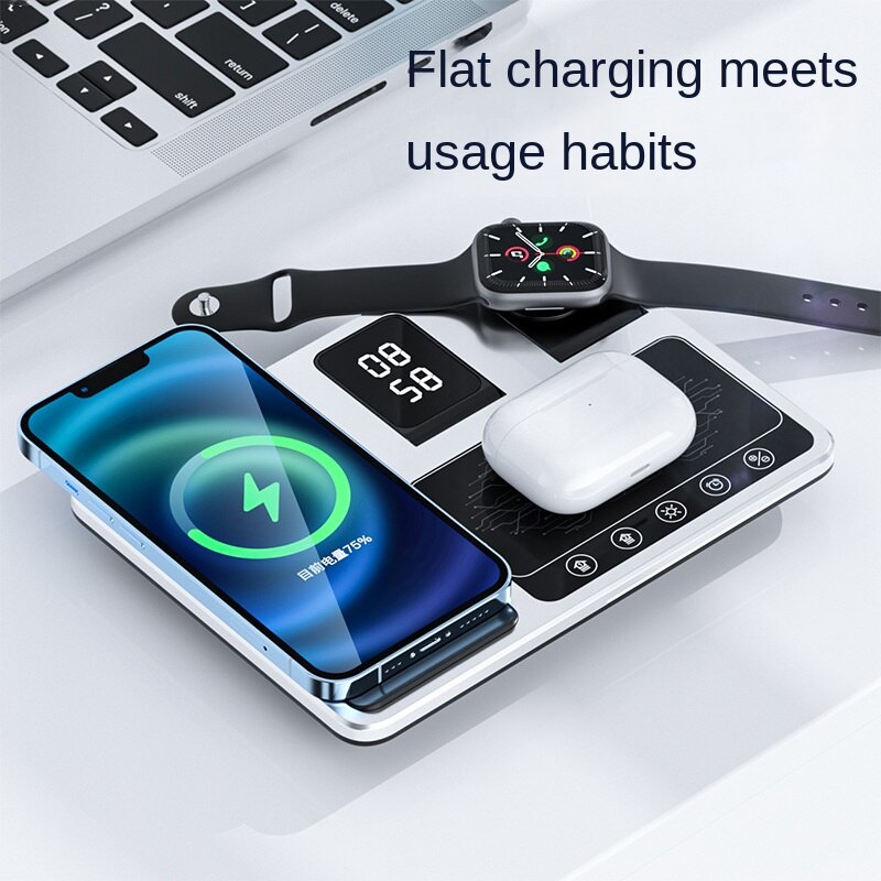 All-In-One Wireless Charging Dock Clock