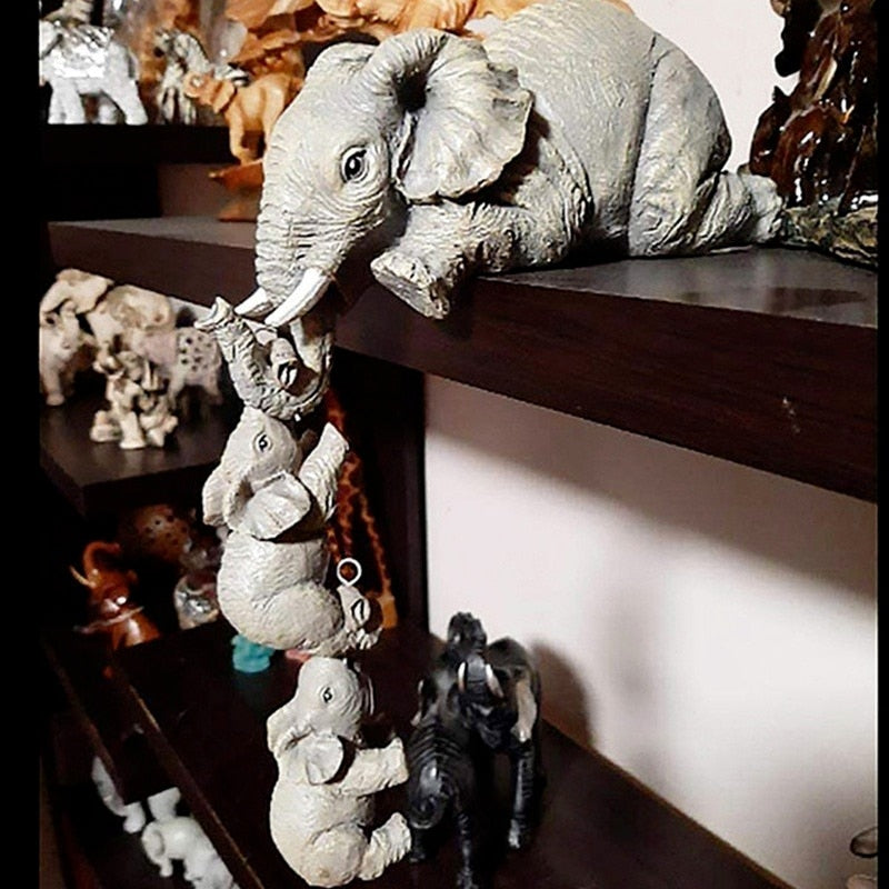 Elephant Family Cute Resin Home Decor - Image 3
