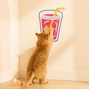 Cartoon Drink Shape Wall-Mounted Cat Scratching Board - Image 0