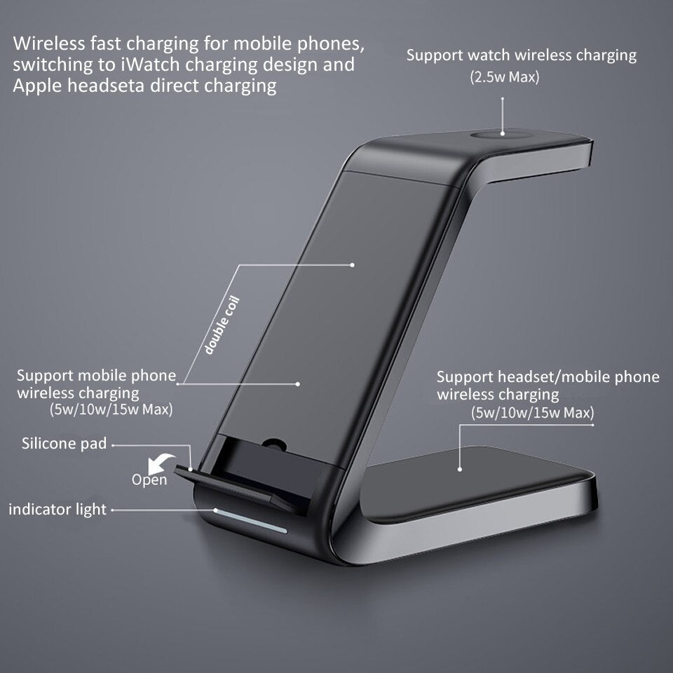 3in1 Magnetic Wireless Charger Stand