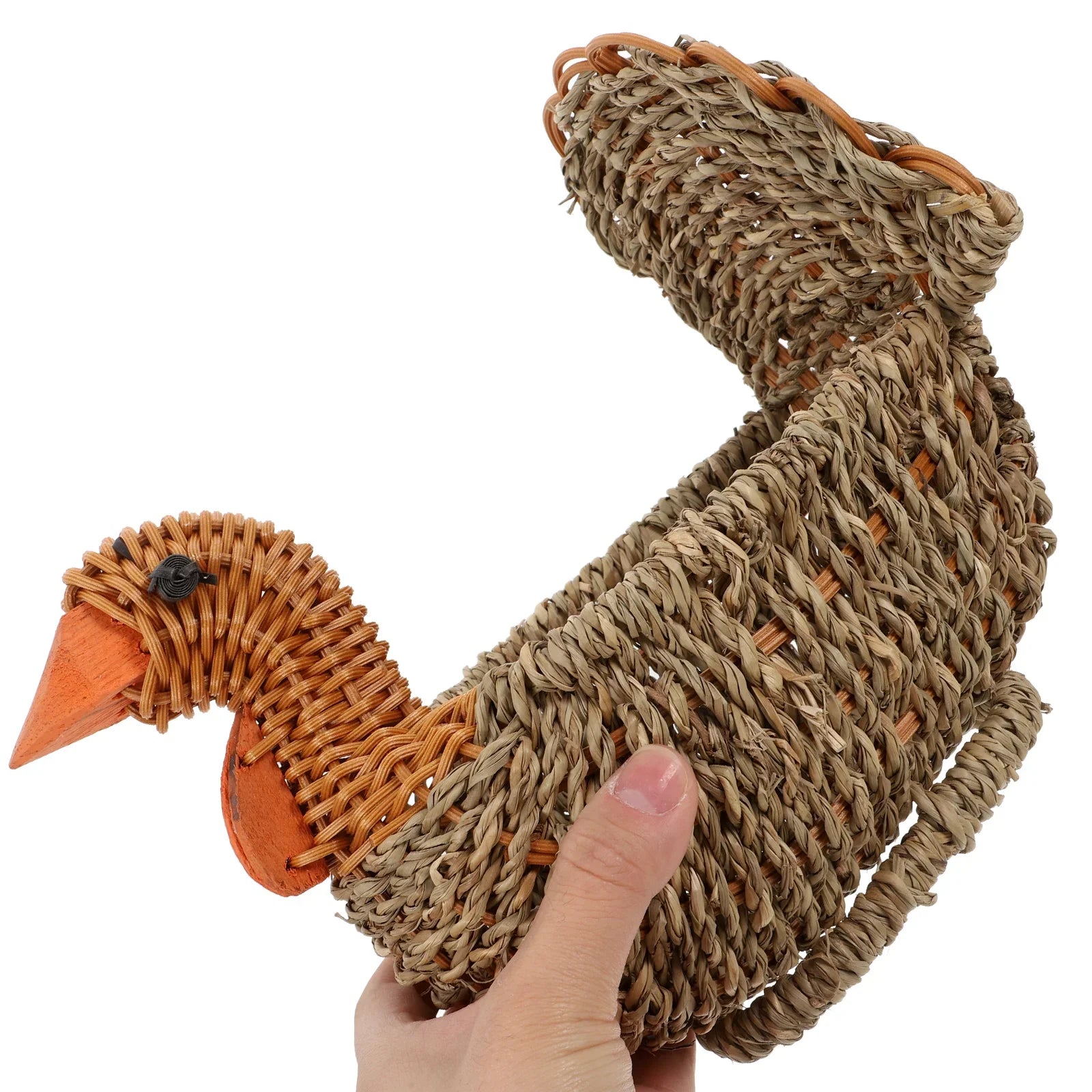 Handcrafted Natural Woven Turkey Shape Basket - Image 6